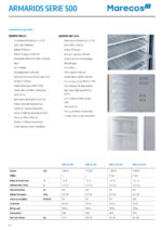 Armario de Refrigeración en Acero Inoxidable 455 Litros 1 Puerta Opaca 4 Estantes 750x785x1900h mm MM A 5 PO Corequip - Imagen 2