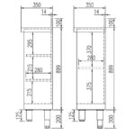 Mesa Auxiliar Acero Inoxidable 2 Estantes Serie AEGIS 2020x600x1040h mm ENFM35-200-2 Docriluc - Imagen 3