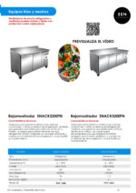 Mesa Refrigerada Acero Inoxidable 2 Puertas Opacas 260 Litros 1360x600x960h mm SNACK2200TN HS - Imagen 2