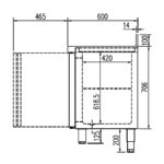 Mesa Refrigerada Acero Inoxidable 2 Puertas de Cristal 245 Litros Serie RADIANT 1495x600x850h mm MBRV-150 Docriluc - Imagen 3