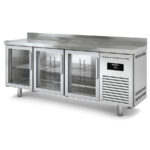Mesa Refrigerada Acero Inoxidable 2 Puertas de Cristal 245 Litros Serie RADIANT 1495x600x850h mm MBRV-150 Docriluc