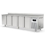 Mesa Refrigerada Acero Inoxidable con Fregadero 5 Puertas Opacas 380 Litros Serie RADIANT 3070x600x850h mm MBRF-300 Docriluc