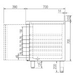 Mesa Refrigerada con Fregadero Acero Inoxidable GN 1/1 - 2 Puertas Opacas 2 Estantes 255 Litros Serie CLARION 1345x700x850h mm MGRF-135 Docriluc - Imagen 3