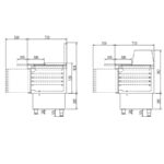 Mesa Refrigerada para Ingredientes 18 Cubetas GN 1/6 y 6 Cubetas GN 1/9 - 2 Puertas Opacas 2 Estantes 2 Cajones 169 Litros Serie ARGENTUM 925x700x890h mm MSSC-100 Docriluc - Imagen 3
