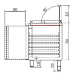 Mesa Refrigerada para Ingredientes 15 Cubetas GN 1/4 - 2 Puertas Opacas 2 Estantes 255 Litros Serie ARGENTUM 1345x700x850h mm MSSR-150 Docriluc - Imagen 3