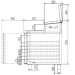Mesa Refrigerada para Ingredientes 13 Cubetas GN 1/4 - 4 Puertas Opacas 4 Estantes 761 Litros Serie ARGENTUM 2545x800x850h mm MIE-80-250 Docriluc - Imagen 3
