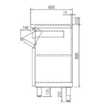 Mueble Cafetero 1 Puerta 2 Cajones 4 Estantes 1 Tolva Serie AEGIS 2020x600x1040h mm MCN-200-2 Docriluc - Imagen 3