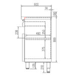 Mueble Cafetero 1 Puerta 2 Cajones 4 Estantes 1 Tolva Serie AEGIS 2020x600x1040h mm MCN-200-2 Docriluc - Imagen 4