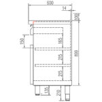 Mueble Cafetero 1 Puerta 2 Cajones 4 Estantes 1 Tolva Serie AEGIS 2020x600x1040h mm MCN-200-2 Docriluc - Imagen 5