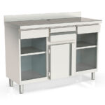 Mueble Cafetero 1 Puerta 2 Cajones 4 Estantes 1 Tolva Serie AEGIS 1495x600x1040h mm MCN-150-2 Docriluc