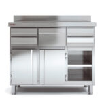 Mueble Cafetero 2 Puerta 4 Cajones 1 Tolva Serie AEGIS 1375x600x1040h mm MCN-140 Docriluc