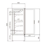 Mural Refrigerado para Quesos 1 Puerta 4 Estantes Evaporador Ventilado Serie INGENIOUS EFILQ 642x800x2000h mm EFILQ-1R Docriluc - Imagen 3