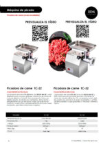 Picadora de Carne Boca 22 mm Acero Inoxidable 410x240x450h mm TC-22 HS - Imagen 2
