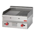 Plancha a Gas Sobremesa Placa 1/2 Lisa 1/2 Ranurada Cromo Duro 600x612x485h mm HGR-606 HS