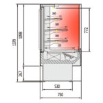 Semi Mural Caliente Calor Seco 3 Estantes 1 Puerta Corredera Serie INSIGNIA VV-HE-R 600x730x1379h mm VV-6HE-6-R Docriluc - Imagen 3