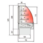 Semi Mural Caliente Calor seco 3 Estantes 1 Puerta Corredera Serie INSIGNIA VV-HE-C 600x730x1379h mm VV-6HE-6-C Docriluc - Imagen 3