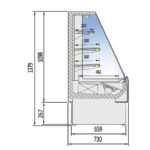 Semi Mural Refrigerado Cristal Recto 3 Estantes Evaporador Ventilado Serie SPECTRE VVAM-MR 560x730x1379h mm VVAM-6-6-MR Docriluc - Imagen 3