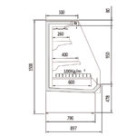 Semi Mural Refrigerado Cristal Recto 2 Estantes Evaporador Ventilado Serie MAPLE SVS3 - 685x897x1508h mm SVS3 06 M22 Docriluc - Imagen 3
