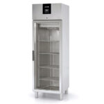 Armario Expositor de Refrigeración Acero Inoxidable 1 Puerta de Cristal 301 Litros 4 Estantes Serie MIRAGE 425x790x2055h mm CAGRV-50-1 Docriluc