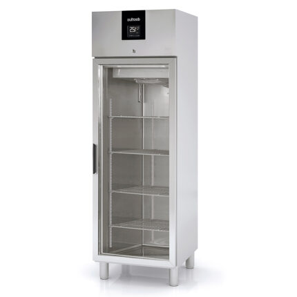Armario Expositor de Refrigeración Acero Inoxidable 1 Puerta de Cristal 301 Litros 4 Estantes Serie MIRAGE 425x790x2055h mm CAGRV-50-1 Docriluc