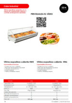 Vitrina Expositora Caliente Calor Seco Cristal Curvo 4 Cubetas 1 / 3 GN Sobremostrador 772x420x351.5h mm HW4 HS - Imagen 2