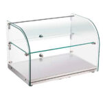 Vitrina Expositora Neutra Cristal Curvo 1 Estante Sobremesa 550x380x312h mm ZW-25R HS