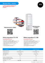 Vitrina Expositora Refrigerada Blanca para Pastelería 215 Litros 1 Puerta de Cristal 4 Estantes 520x485x1590h mm CL-218 HS - Imagen 2