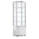Vitrina Expositora Refrigerada Blanca para Pastelería 215 Litros 1 Puerta de Cristal 4 Estantes 520x485x1590h mm CL-218 HS
