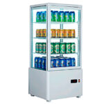 Vitrina Expositora Refrigerada Blanca 78 Litros 1 Puerta de Cristal 3 Estantes 425x380x988h mm CL-78-1 B HS