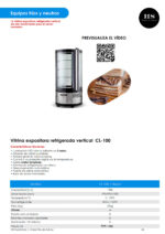 Vitrina Expositora Refrigerada Negra 100 Litros 1 Puerta de Cristal 3 Estantes 490x490x1030h mm CL-100 HS - Imagen 2