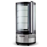 Vitrina Expositora Refrigerada Negra 100 Litros 1 Puerta de Cristal 3 Estantes 490x490x1030h mm CL-100 HS