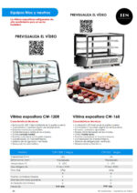 Vitrina Expositora Refrigerada Negra Cristal Recto 160 Litros 2 Puertas de Cristal 2 Estantes 702x568x686h mm CW-160 HS - Imagen 2