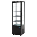 Vitrina Expositora Refrigerada Negra para Pastelería 235 Litros 1 Puerta de Cristal 4 Estantes 520x485x1690h mm CL-238 HS