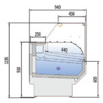 Vitrina Expositora Refrigerada para Carnicería y Charcutería con Reserva Cristal Recto Evaporador Estático Serie NERIA VED-9-RR 1025x940x1235h mm VED-9-10-RR Docriluc - Imagen 3