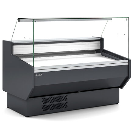 Vitrina Expositora Refrigerada para Carnicería y Charcutería con Reserva Cristal Recto Evaporador Estático Serie NERIA VED-9-RR 1505x940x1235h mm VED-9-15-RR Docriluc