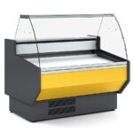 Vitrina Expositora Refrigerada para Carnicería y Charcutería con Reserva Cristal Curvo Evaporador Estático Serie NERIA VED-9-C 1265x940x1224h mm VED-9-13-C Docriluc