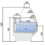 Vitrina Expositora Refrigerada para Carnicería y Charcutería con Reserva Cristal Curvo Evaporador Estático Serie NERIA VEPD-9-C 1025x940x1305h mm VEPD-9-10-C Docriluc - Imagen 3