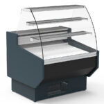 Vitrina Expositora Refrigerada para Carnicería y Charcutería con Reserva Cristal Curvo Evaporador Estático Serie NERIA VEPD-9-C 1025x940x1305h mm VEPD-9-10-C Docriluc