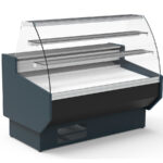 Vitrina Expositora Refrigerada para Carnicería y Charcutería con Reserva Cristal Curvo Evaporador Estático Serie NERIA VEPD-9-C 1505x940x1305h mm VEPD-9-15-C Docriluc