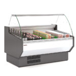 Vitrina Expositora Refrigerada para Carnicería y Charcutería con Reserva Cristal Curvo Evaporador Ventilado Serie NERIA VED-10-C-TF 1505x1080x1235h mm VED-10-15-C-TF Docriluc