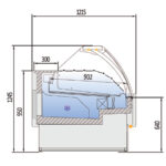 Vitrina Expositora Refrigerada para Carnicería y Charcutería con Reserva Cristal Curvo Evaporador Ventilado Serie OLIRA VE-12-C-TF 997x1215x1245h mm VE-12-10-C-TF Docriluc - Imagen 3