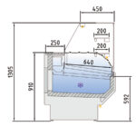 Vitrina Expositora Refrigerada para Carnicería y Charcutería con Reserva Cristal Recto Evaporador Estático Serie NERIA VEPD-9-RR 1025x940x1305h mm VEPD-9-10-RR Docriluc - Imagen 3