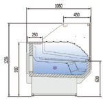Vitrina Expositora Refrigerada para Carnicería y Charcutería con Reserva Cristal Recto Evaporador Ventilado Serie NERIA VED-10-RR-TF 1025x1080x1235h mm VED-10-10-RR-TF Docriluc - Imagen 3