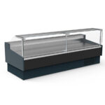 Vitrina Expositora Refrigerada para Carnicería y Charcutería con Reserva Cristal Recto Evaporador Ventilado Serie OLIRA VE-12-RR-TF 3185x1215x1245h mm VE-12-30-RR-TF Docriluc