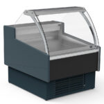 Vitrina Expositora Refrigerada para Carnicería y Charcutería con Reserva Cristal Curvo Evaporador Ventilado Serie OLIRA VE-12-C-TF 997x1215x1245h mm VE-12-10-C-TF Docriluc