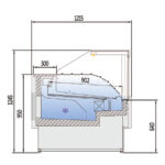 Vitrina Expositora Refrigerada para Carnicería y Charcutería con Reserva Cristal Recto Evaporador Ventilado Serie OLIRA VE-12-RR-TF 997X1215x1245h mm VE-12-10-RR-TF Docriluc - Imagen 3