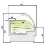 Vitrina Expositora Refrigerada para Carnicería y Charcutería sin Reserva Cristal Curvo Evaporador Ventilado Serie OLIRA VE-12-C-TF 997x1215x1245h mm VES-12-10-C-TF Docriluc - Imagen 3
