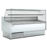 Vitrina Expositora Refrigerada para Carnicería y Charcutería sin Reserva Cristal Recto Evaporador Estático Serie CALYPSSO VES-9-RR-P 1985x930x1235h mm VES-9-20-RR-P-EF Docriluc