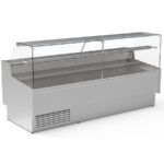 Vitrina Expositora Refrigerada para Carnicería y Charcutería sin Reserva Cristal Recto Evaporador Estático Serie CALYPSSO VES-9-RR-P 2465x930x1235h mm VES-9-25-RR-P-EF Docriluc