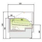 Vitrina Expositora Refrigerada para Carnicería y Charcutería sin Reserva Cristal Recto Evaporador Ventilado Serie OLIRA VE-12-RR-TF 997x1215x1245h mm VES-12-10-RR-TF Docriluc - Imagen 3